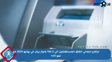 ارتفاع إجمالي إنفاق المستهلكين إلى 134.5 مليار ريال في يوليو 2025 مع نمو 15%